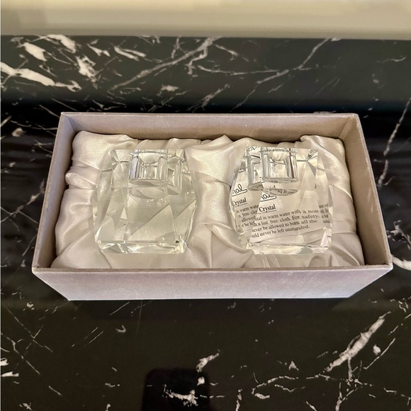 Rosenthal Crystal Candleholder Set Mint Vintage Pair in Original Box - Picture 11 of 12